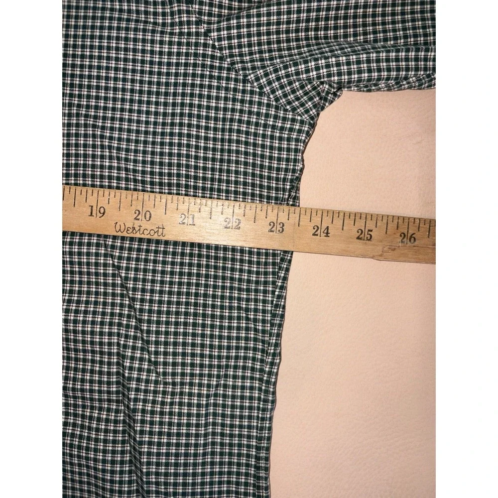 Polo Ralph Lauren Green Brown Plaid Check Button Down Mens Large Custom Fit